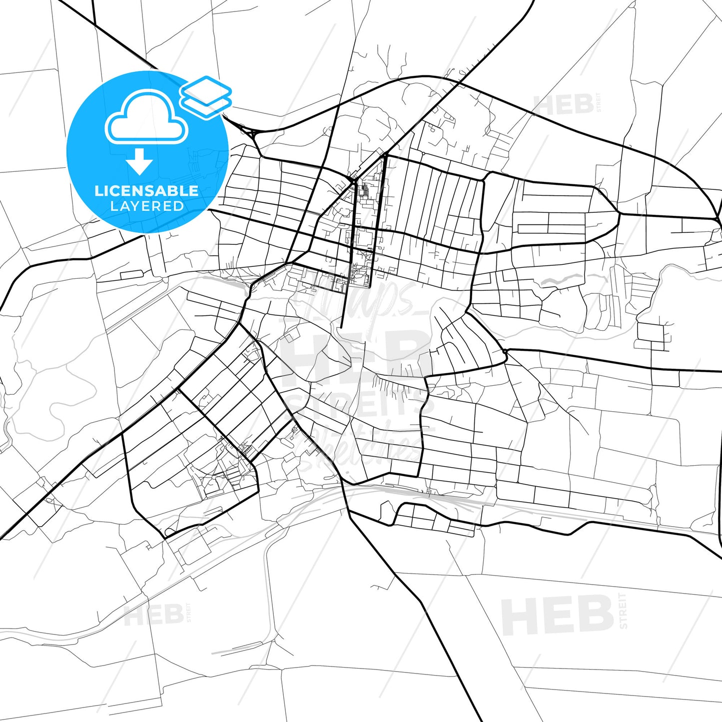 Layered PDF map of Tokmak, Zaporizhia Oblast, Ukraine