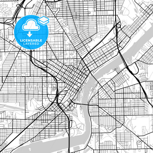 Layered PDF map of Toledo, Ohio, United States