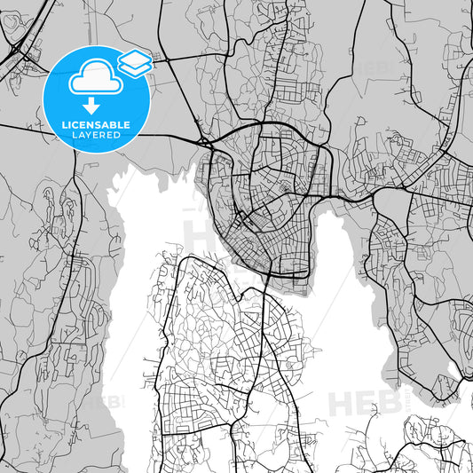 Layered PDF map of Tønsberg, Vestfold, Norway