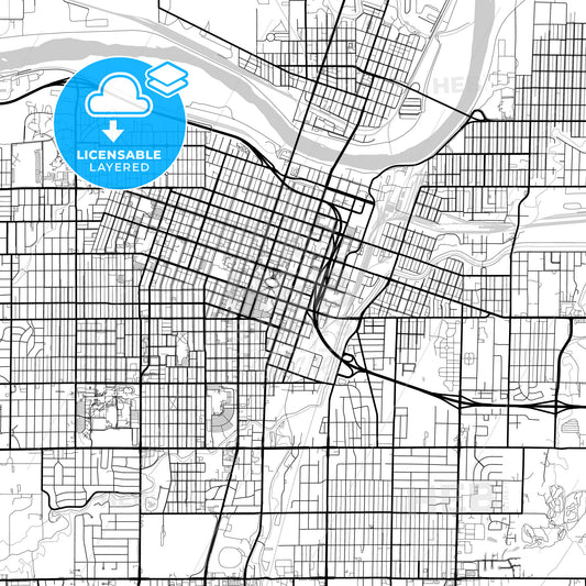 Layered PDF map of Topeka, Kansas, United States