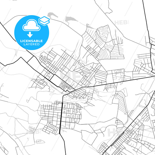 Layered PDF map of Toretsk, Donetsk Oblast, Ukraine