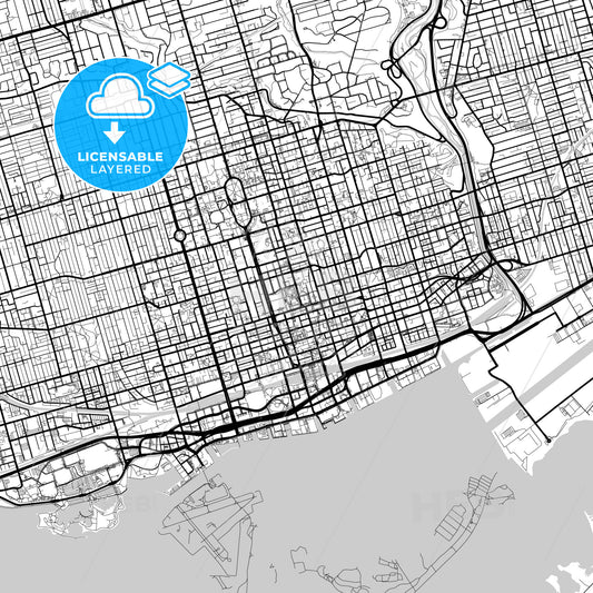 Layered PDF map of Toronto, Ontario, Canada