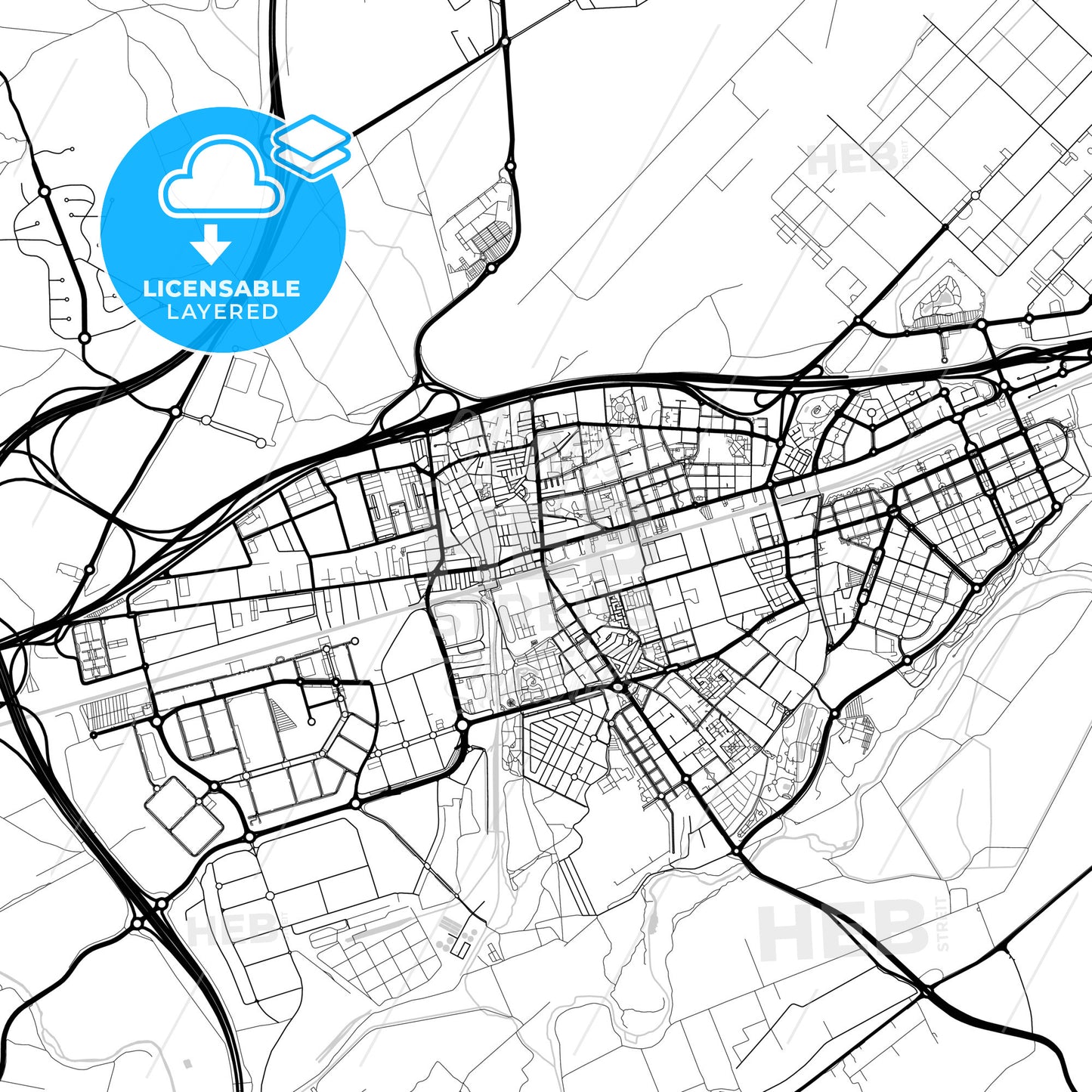 Layered PDF map of Torrejón de Ardoz, Madrid, Spain