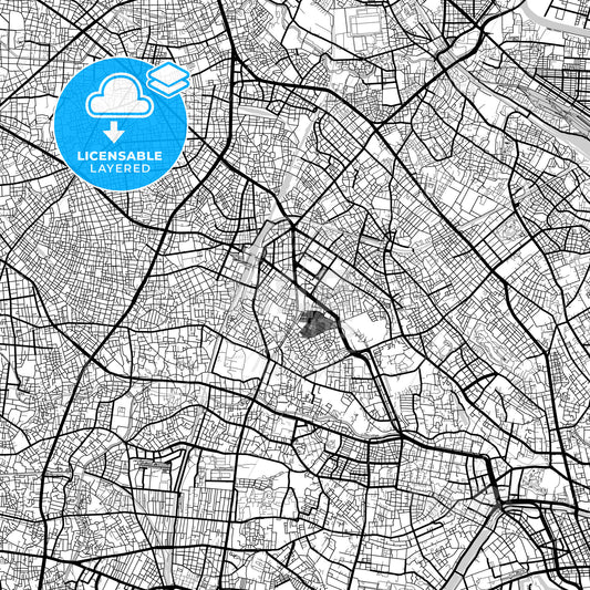 Layered PDF map of Toshima, Tokyo, Japan