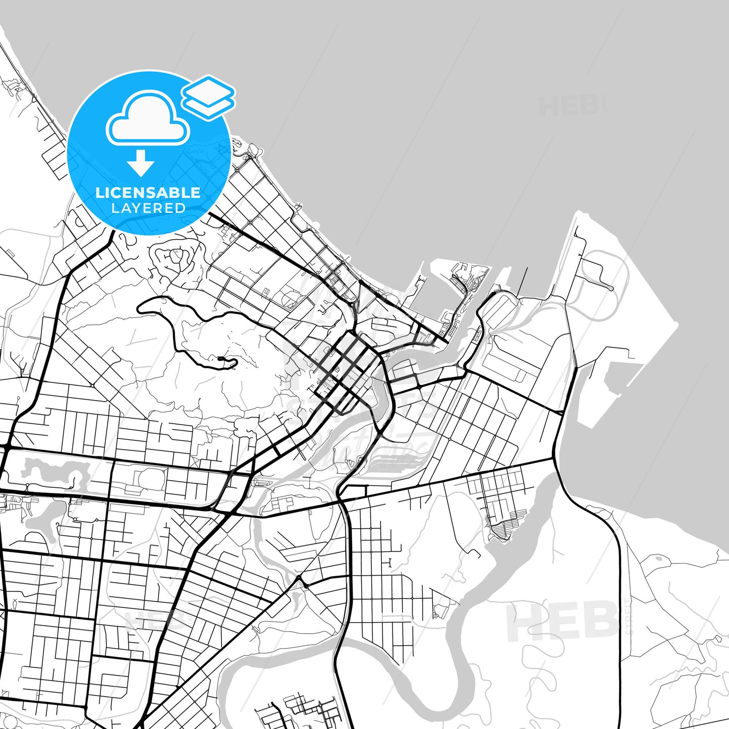 Layered PDF map of Townsville, Queensland, Australia