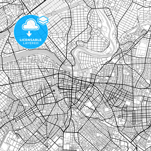 Layered PDF map of Toyohashi, Aichi, Japan