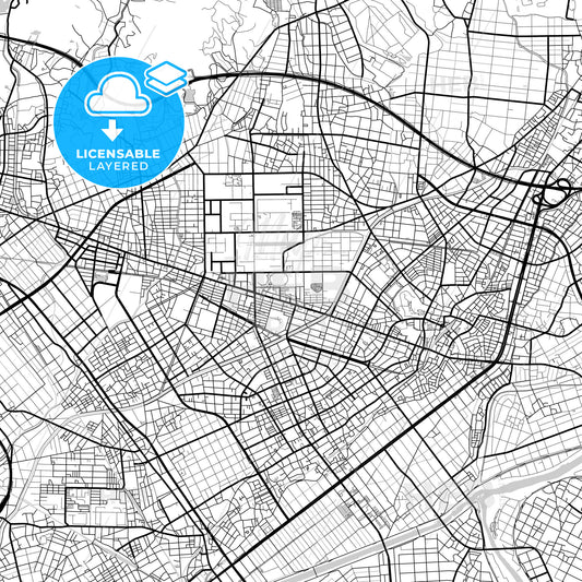 Layered PDF map of Toyokawa, Aichi, Japan