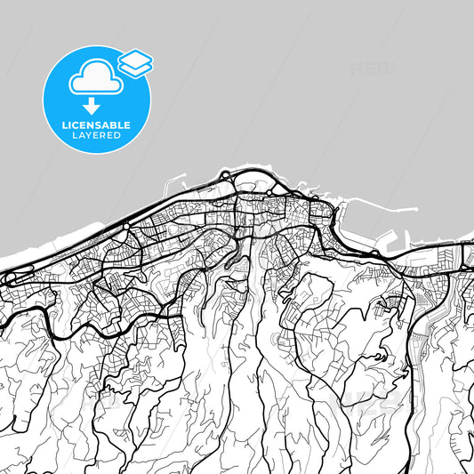 Layered PDF map of Trabzon, Trabzon, Turkey