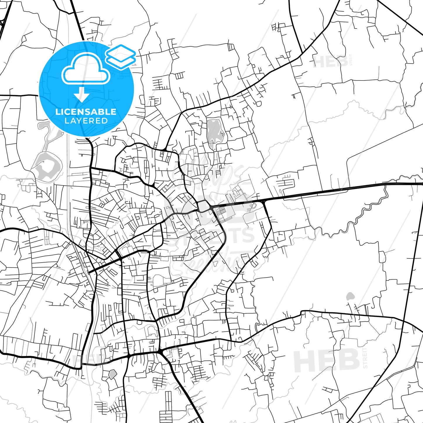 Layered PDF map of Trang, Trang, Thailand