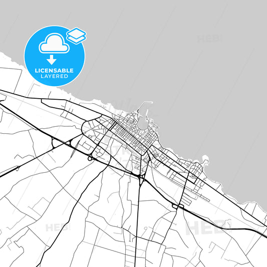 Layered PDF map of Trani, Apulia, Italy