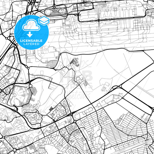 Layered PDF map of Tremblay-en-France, Seine-Saint-Denis, France