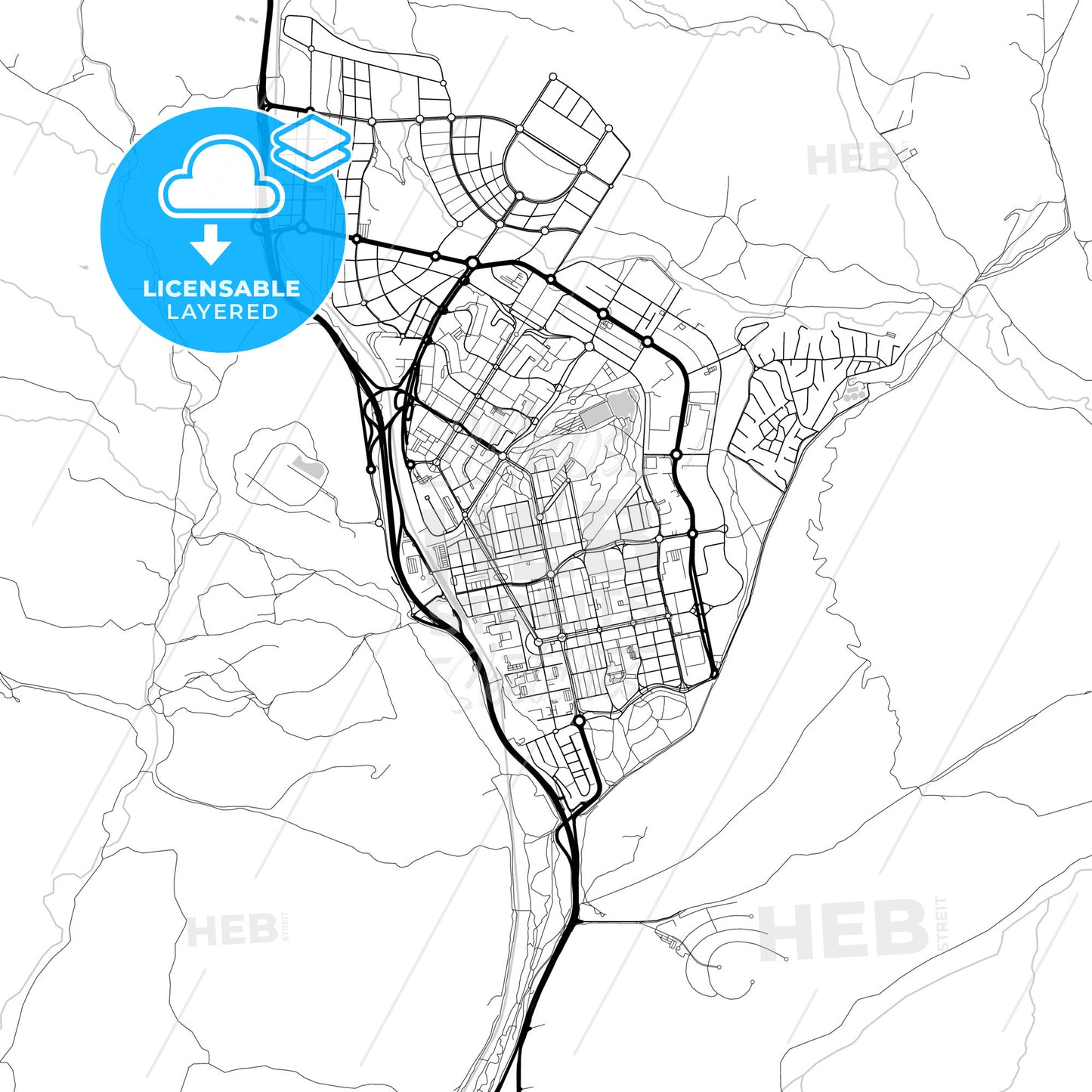 Layered PDF map of Tres Cantos, Madrid, Spain