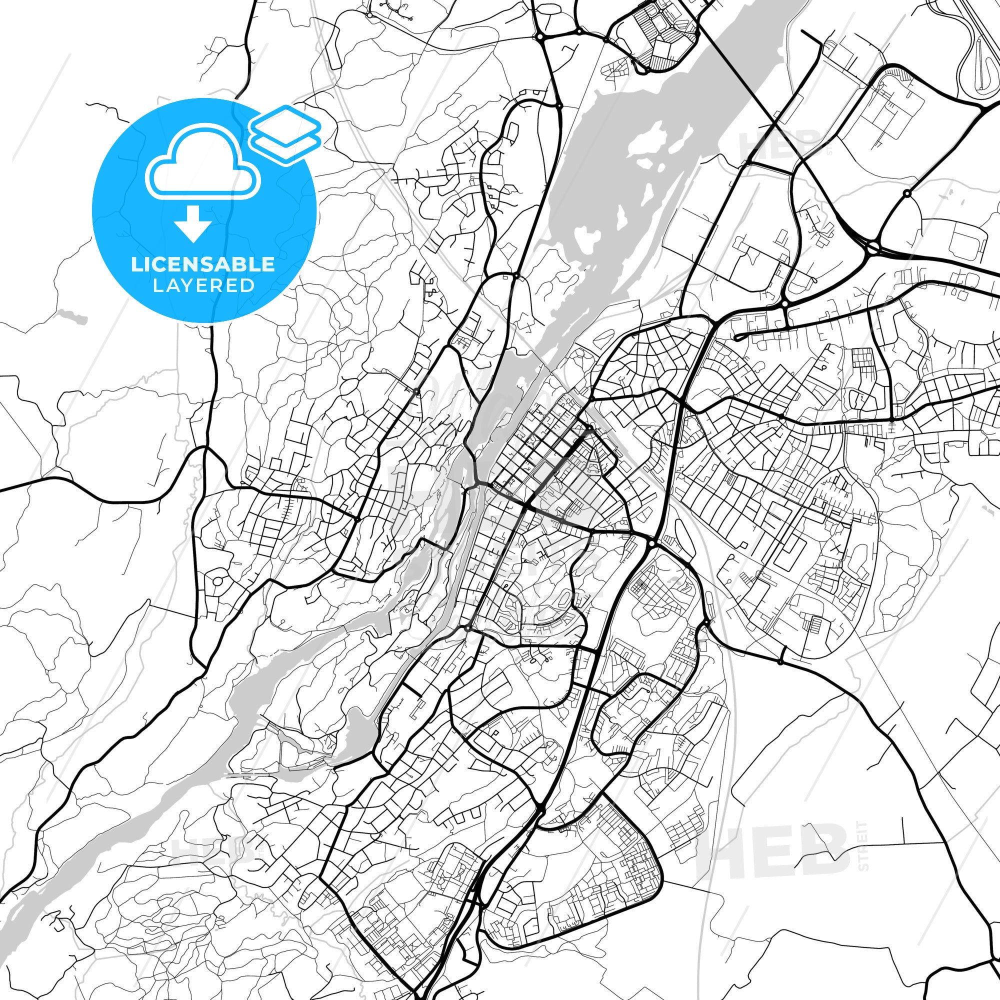 Layered PDF map of Trollhättan, Sweden - HEBSTREITS