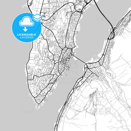 Layered PDF map of Tromsø, Troms, Norway