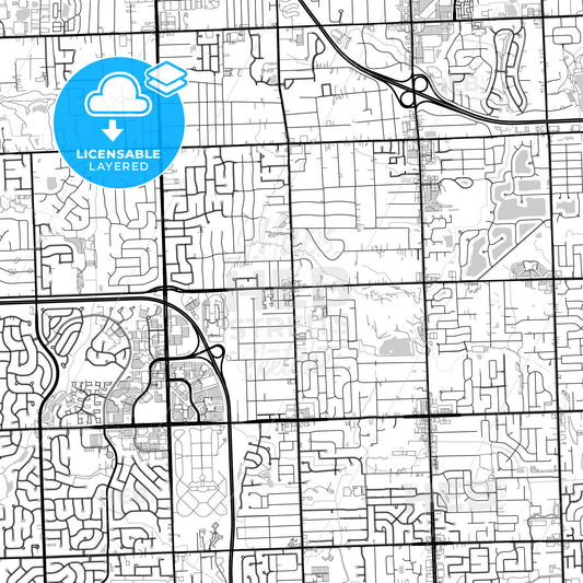 Layered PDF map of Troy, Michigan, United States