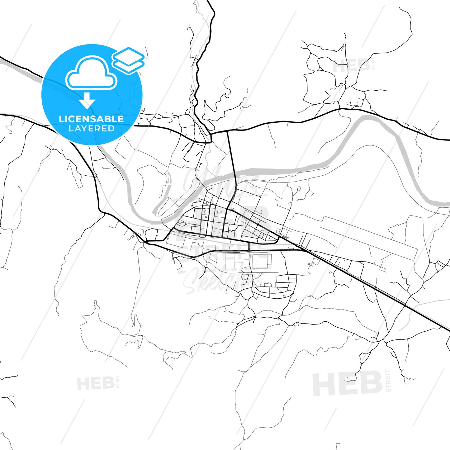 Layered PDF map of Trstenik, Rasina, Serbia