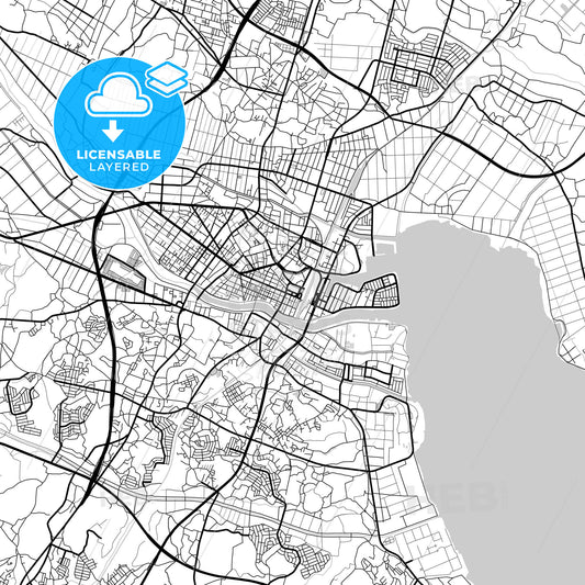 Layered PDF map of Tsuchiura, Ibaraki, Japan