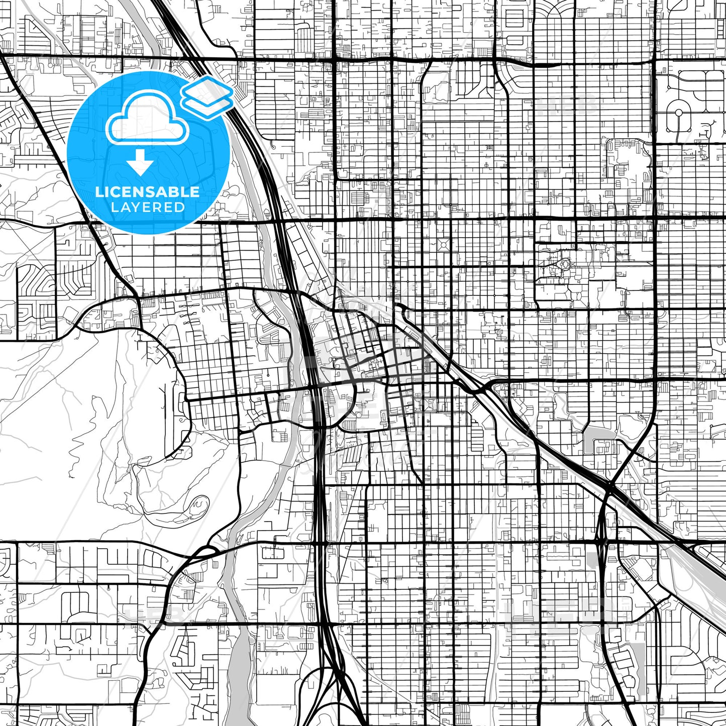 Layered PDF map of Tucson, Arizona, United States