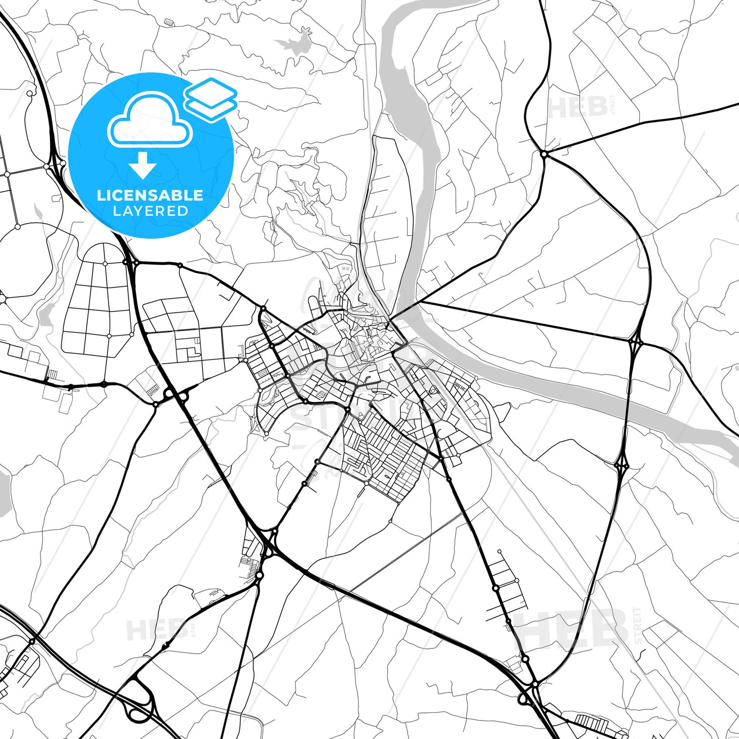 Layered PDF map of Tudela, Navarre, Spain