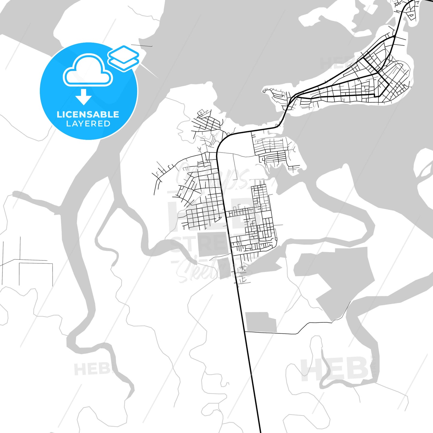 Layered PDF map of Tumaco, Colombia