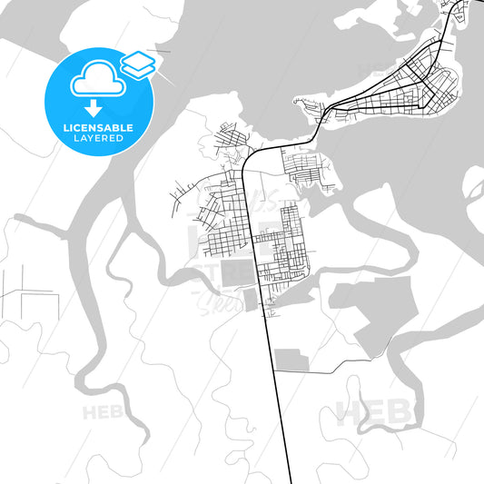 Layered PDF map of Tumaco, Colombia