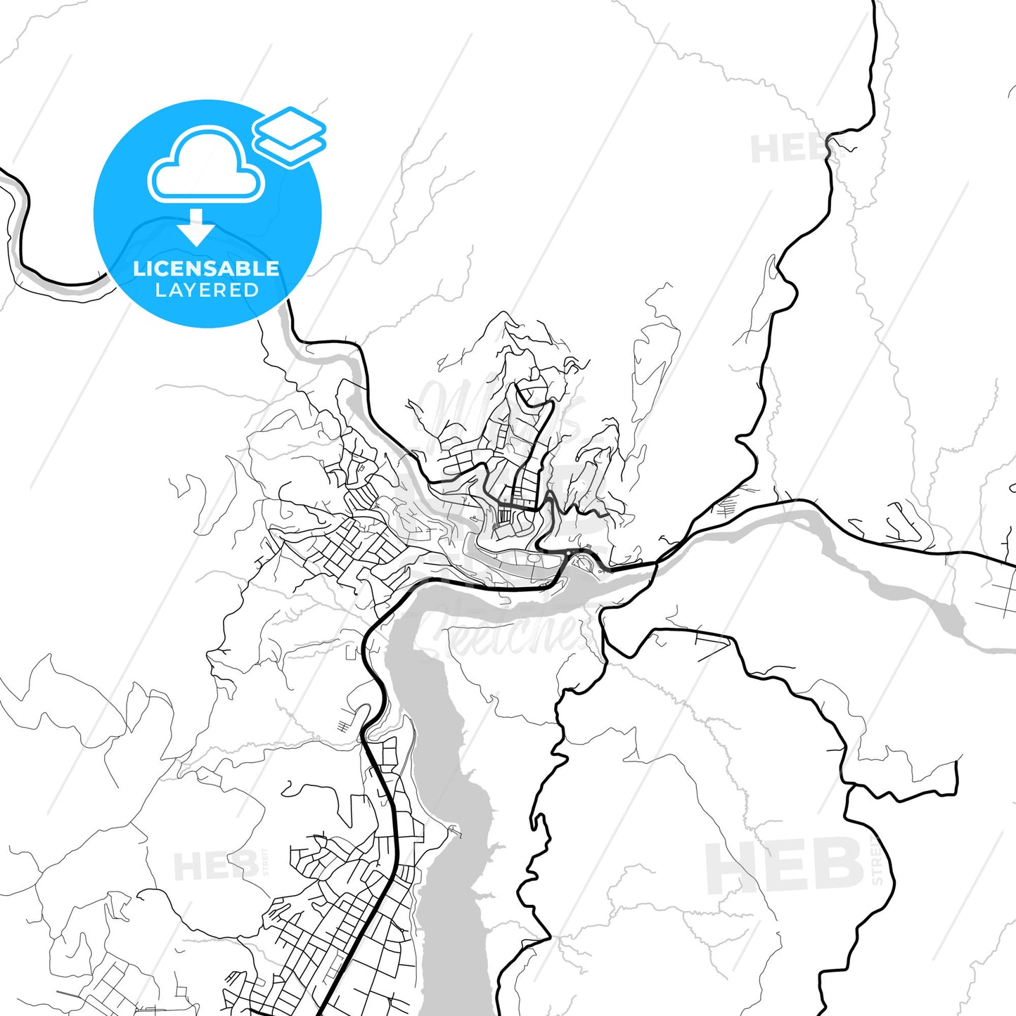 Layered PDF map of Tunceli, Tunceli, Turkey