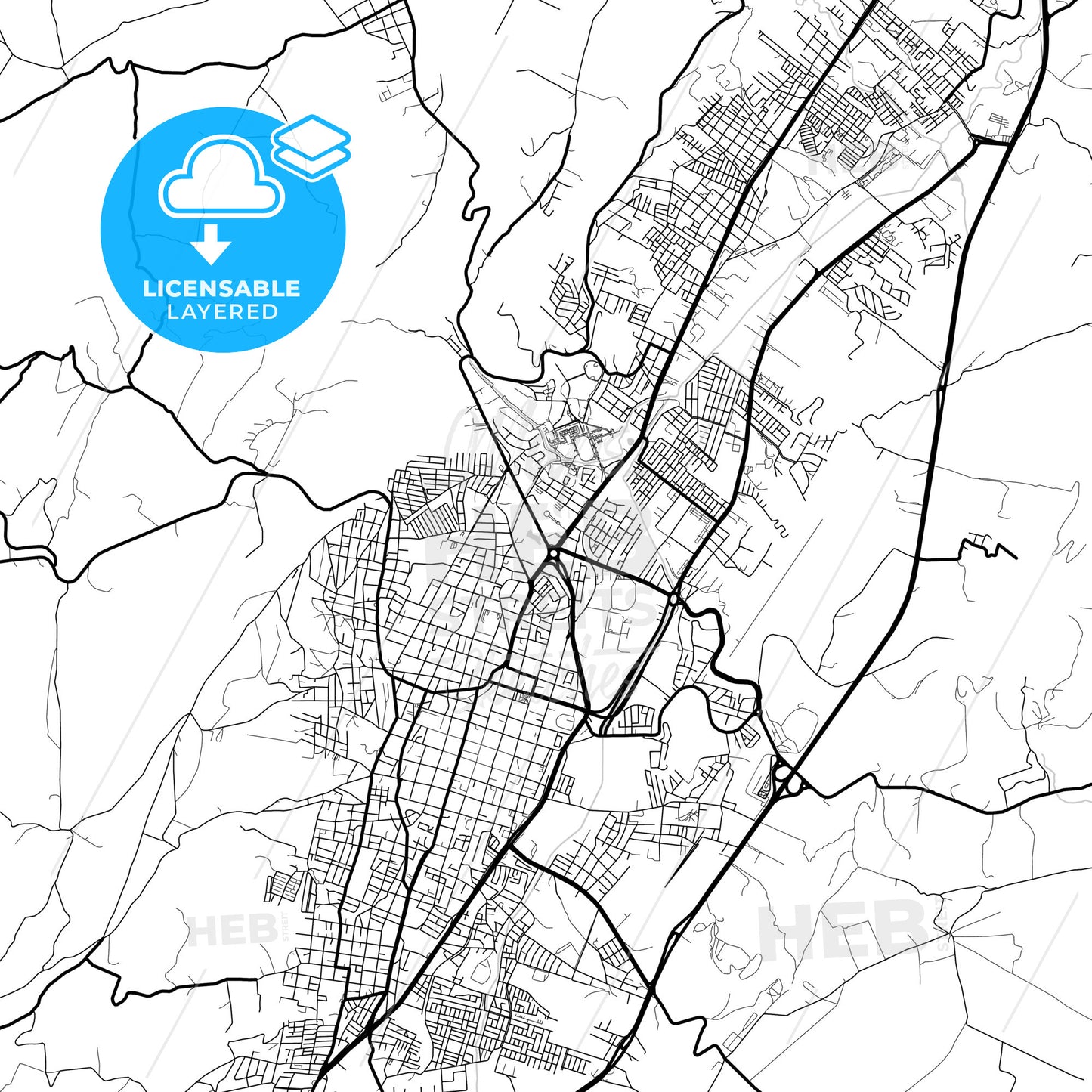 Layered PDF map of Tunja, Colombia