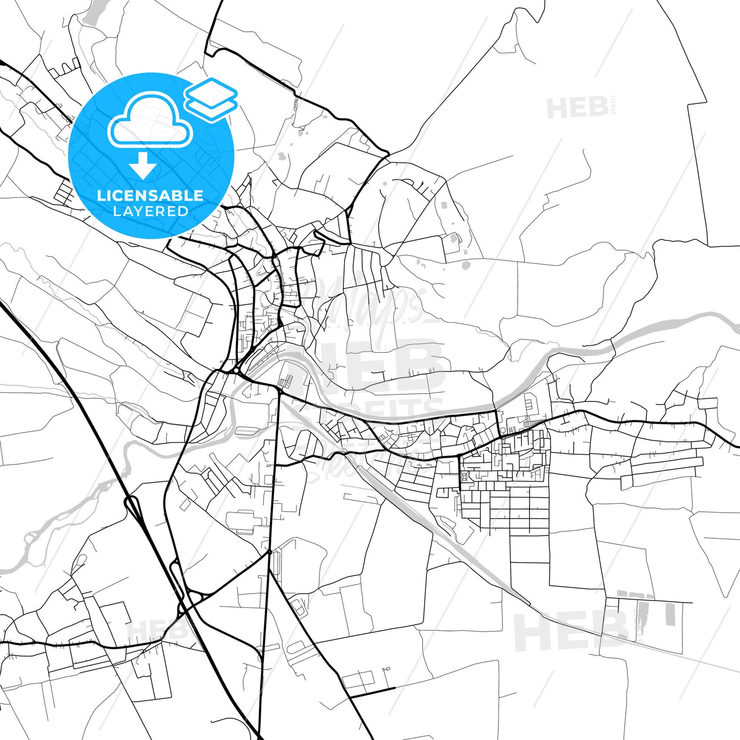 Layered PDF map of Turda, Cluj, Romania