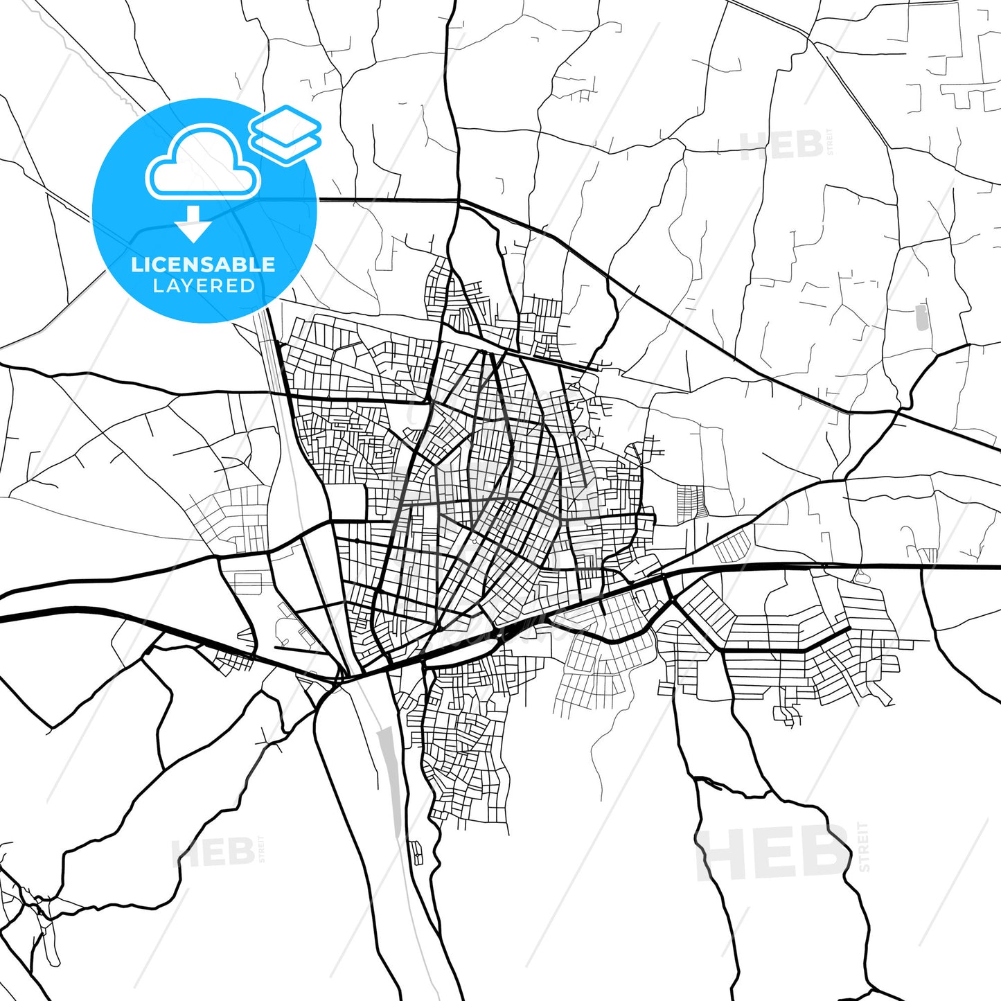 Layered PDF map of Turgutlu, Manisa, Turkey