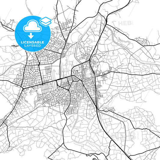 Layered PDF map of Turhal, Tokat, Turkey