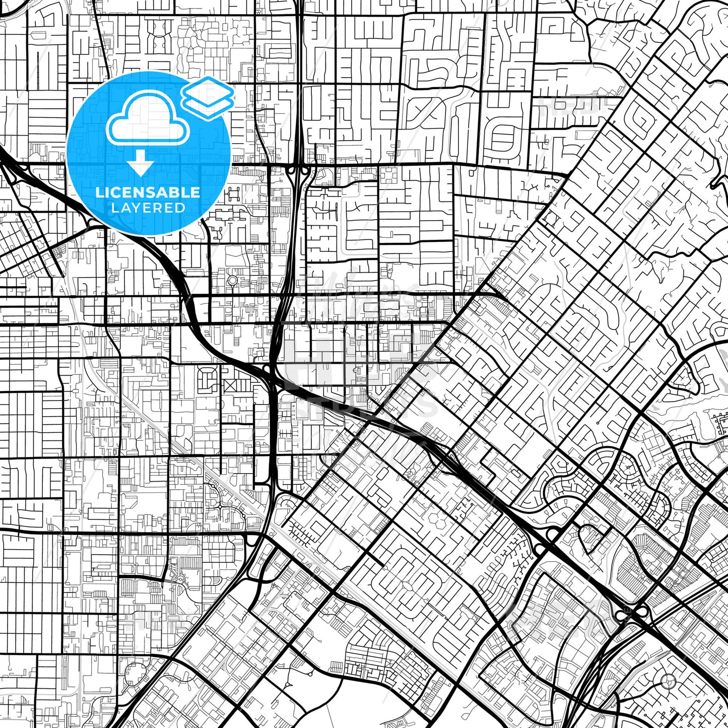 Layered PDF map of Tustin, California, United States