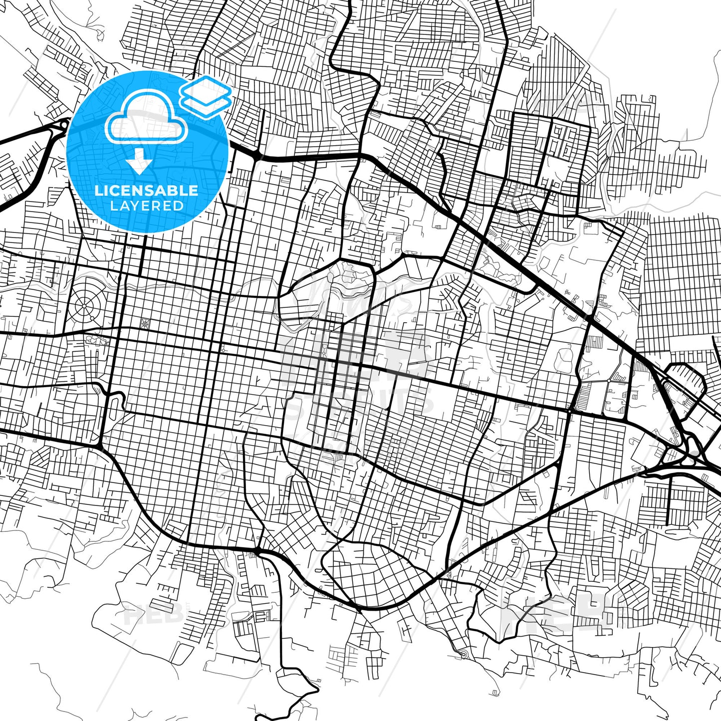 Layered PDF map of Tuxtla Gutiérrez, Chiapas, Mexico