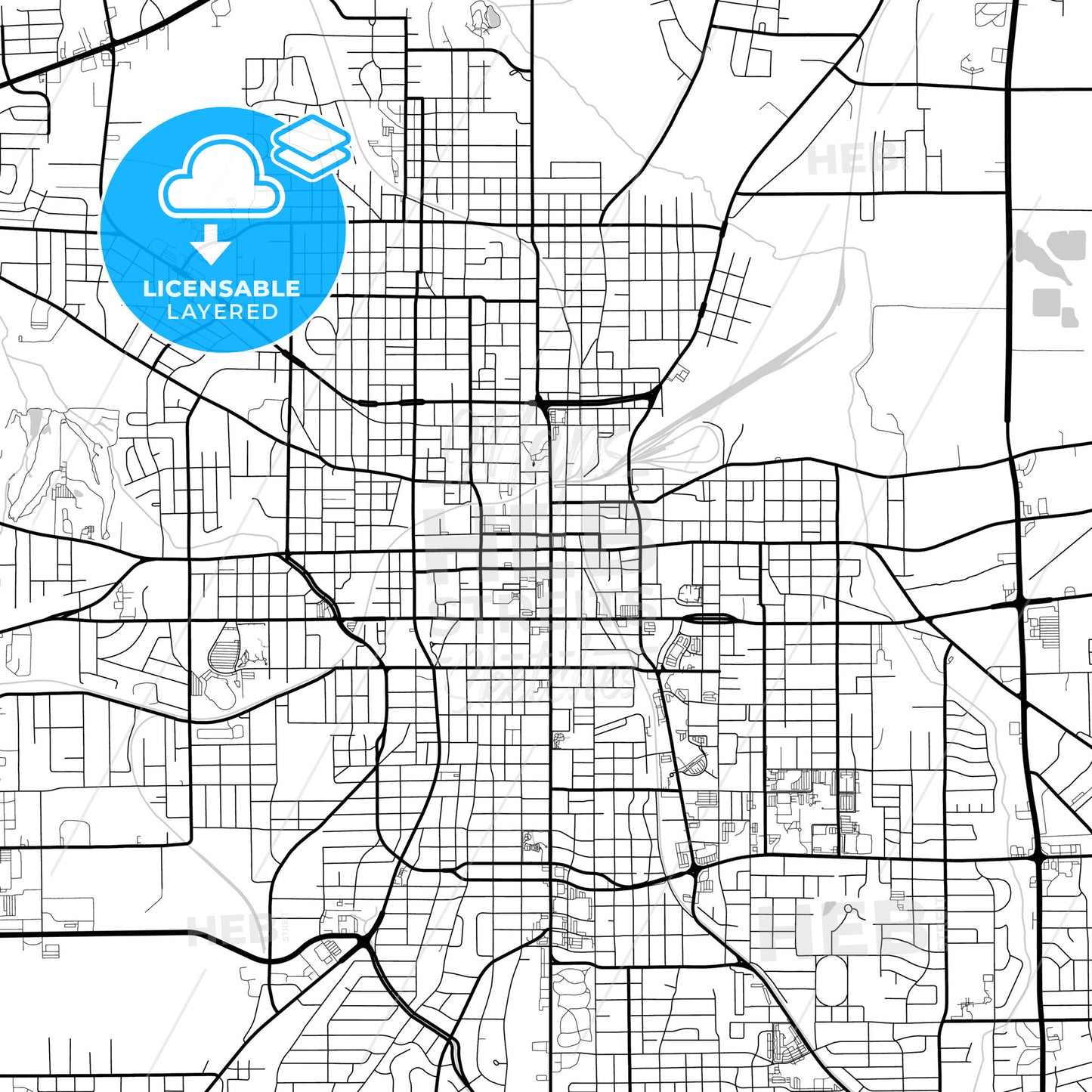 Layered PDF map of Tyler, Texas, United States