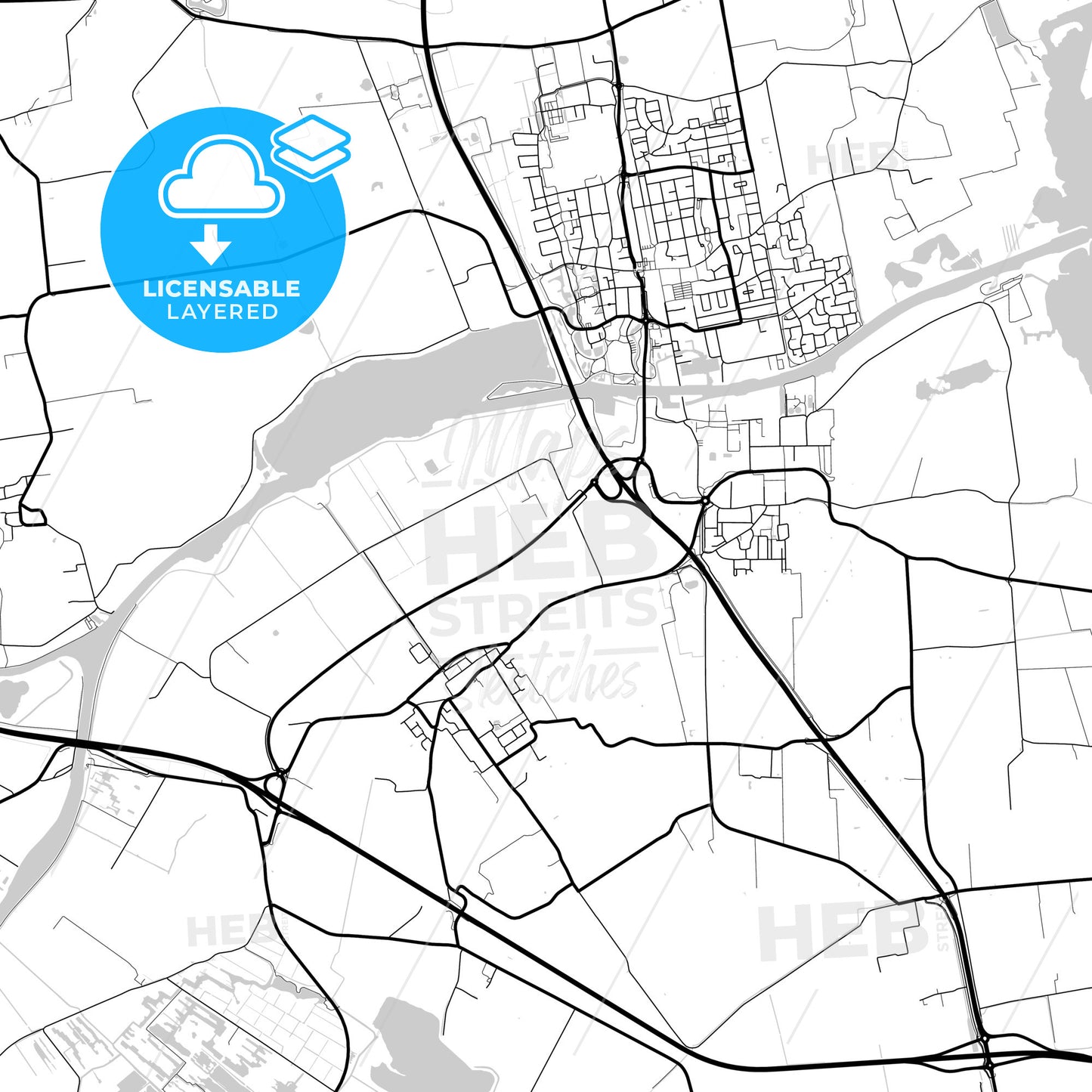 Layered PDF map of Tytsjerksteradiel, Friesland, Netherlands