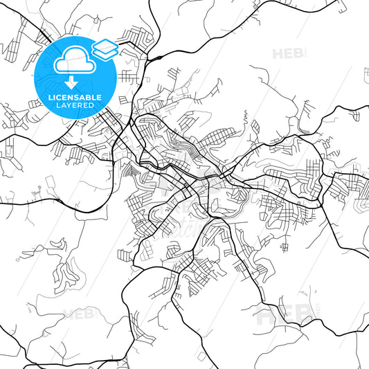 Layered PDF map of Uba, Brazil