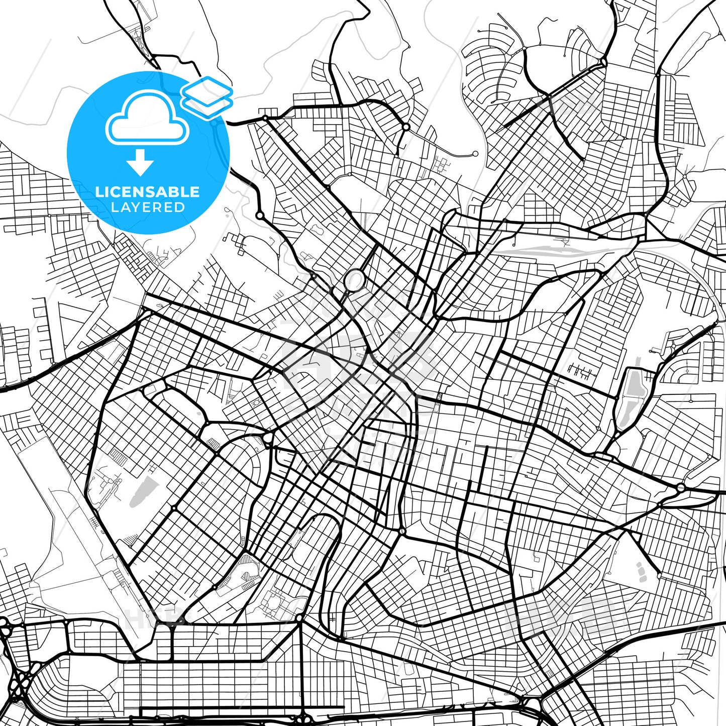 Layered PDF map of Uberaba, Brazil