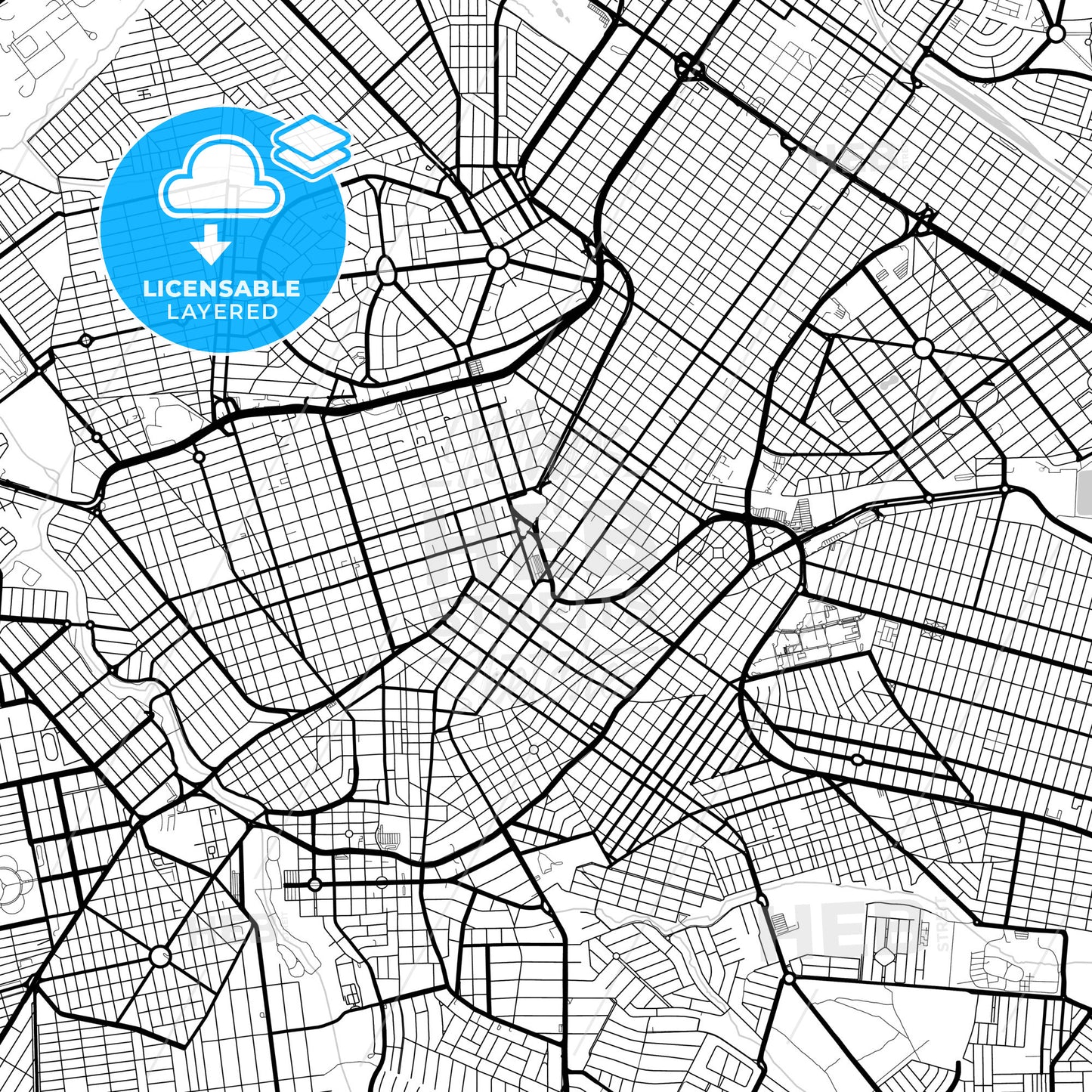 Layered PDF map of Uberlandia, Brazil