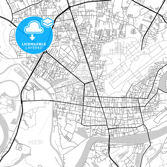 Layered PDF map of Ubon Ratchathani, Ubon Ratchathani, Thailand