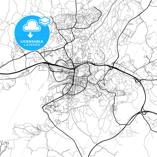 Layered PDF map of Uddevalla, Sweden