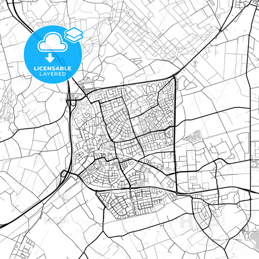 Layered PDF map of Uden, North Brabant, Netherlands