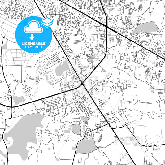 Layered PDF map of Udon Thani, Udon Thani, Thailand