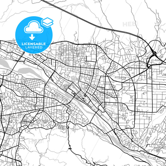 Layered PDF map of Ueda, Nagano, Japan