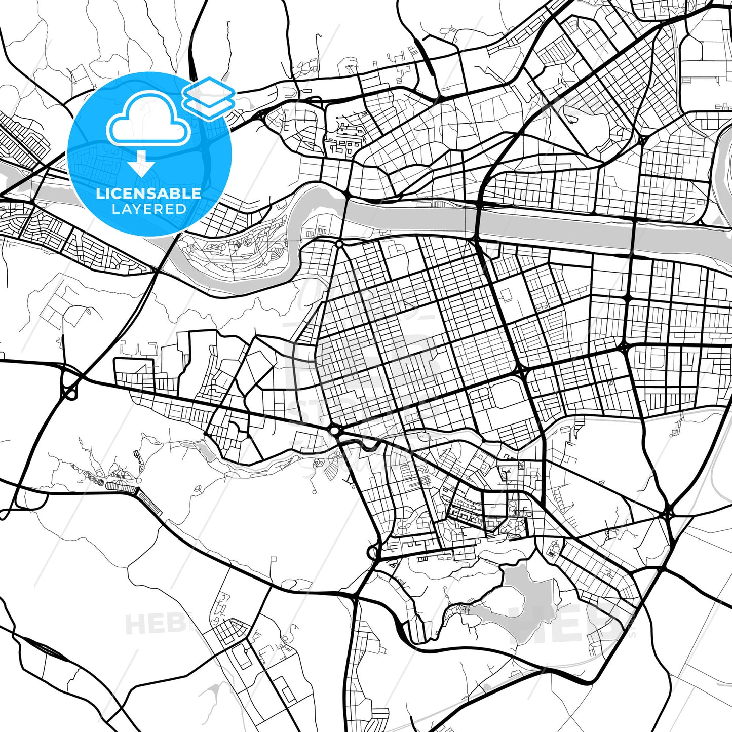 Layered PDF map of Ulsan, South Korea