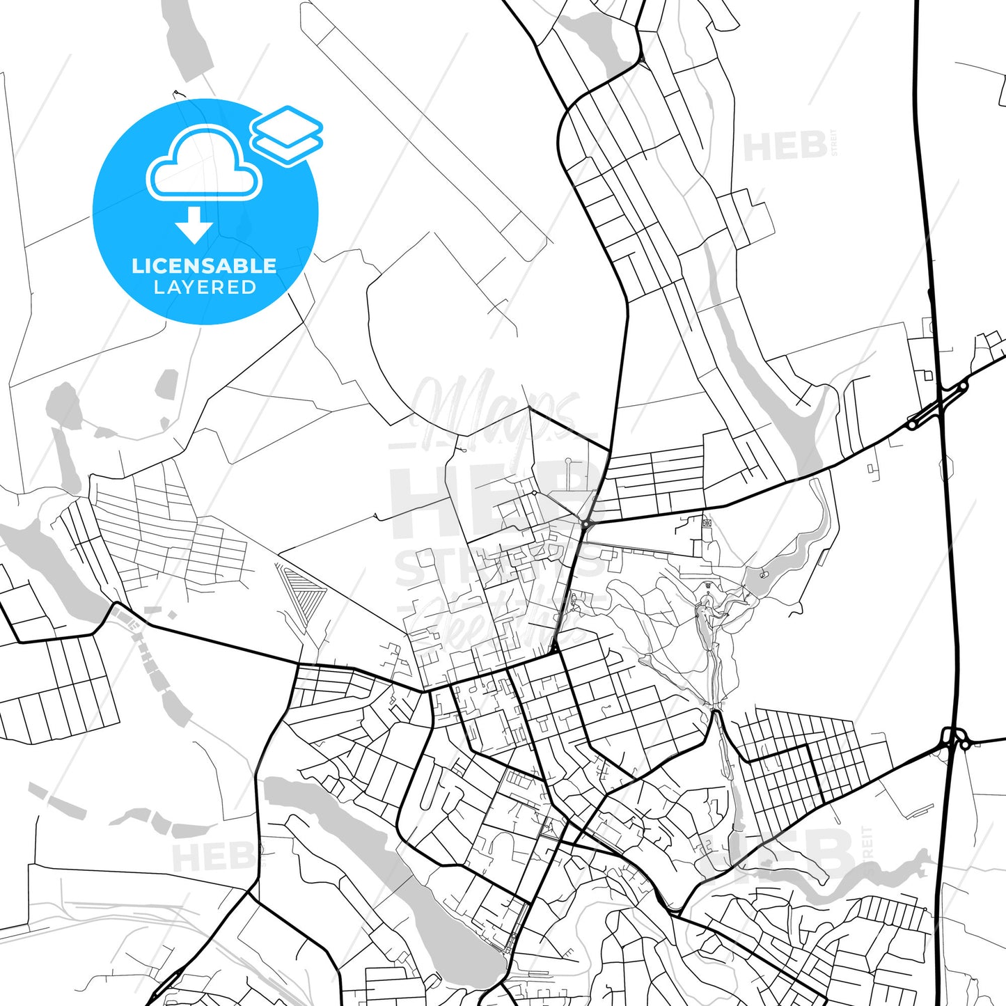 Layered PDF map of Uman, Cherkasy Oblast, Ukraine