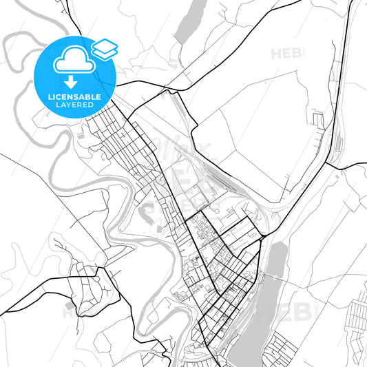 Layered PDF map of Ungheni, Ungheni district, Moldova