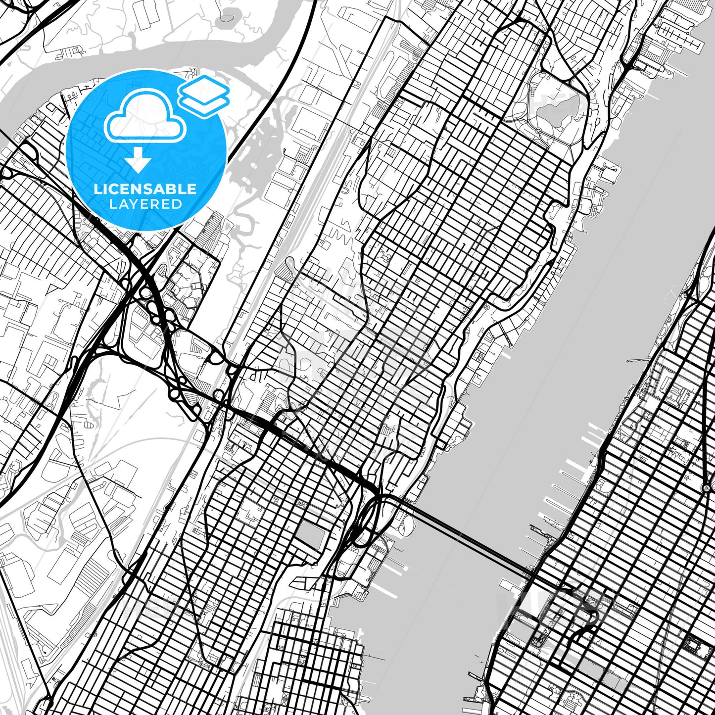 Layered PDF map of Union City, New Jersey, United States