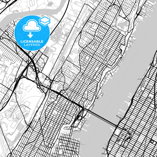 Layered PDF map of Union City, New Jersey, United States