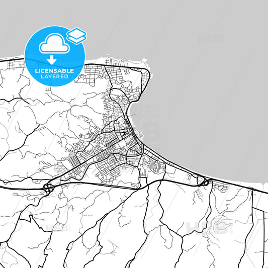 Layered PDF map of Ünye, Ordu, Turkey