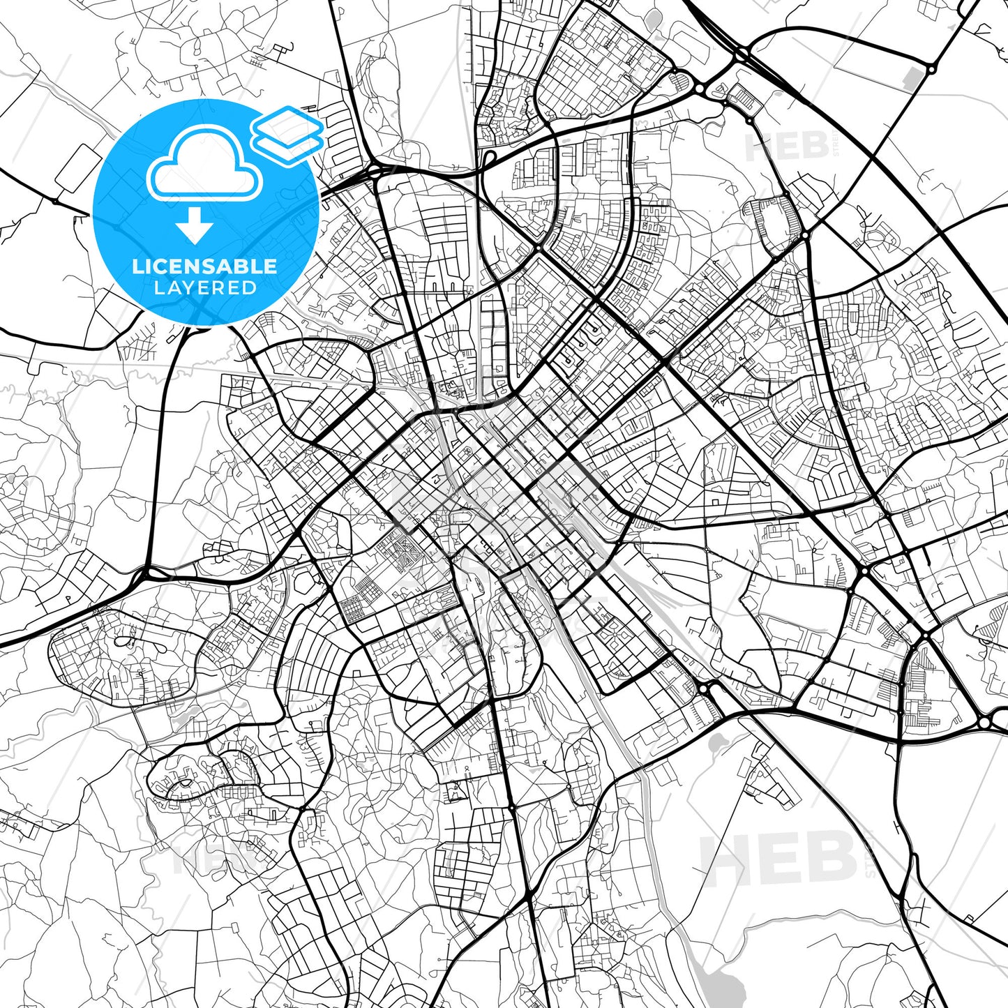 Layered PDF map of Uppsala, Sweden