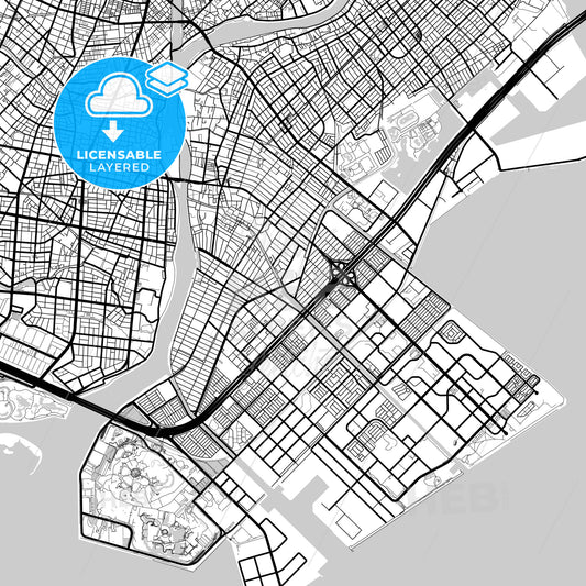 Layered PDF map of Urayasu, Chiba, Japan